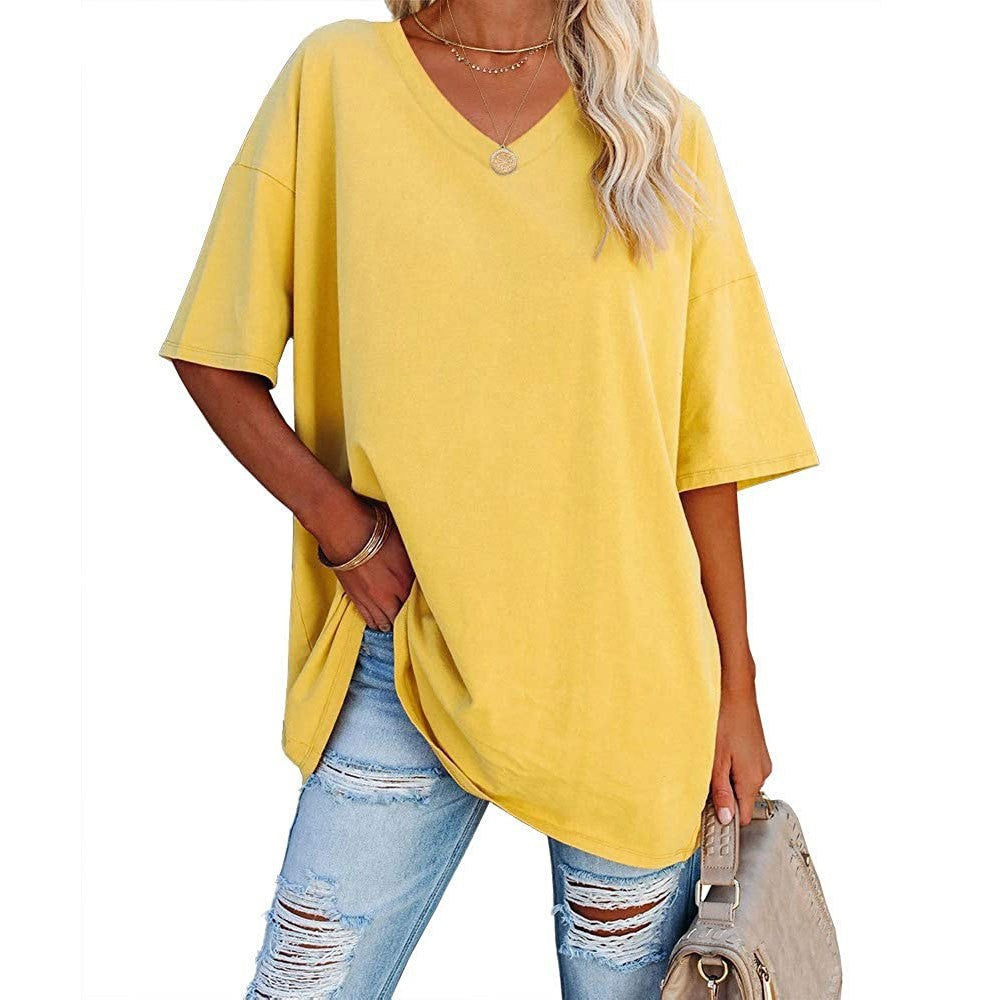 Casual Loose V-Neck T-Shirt for Women