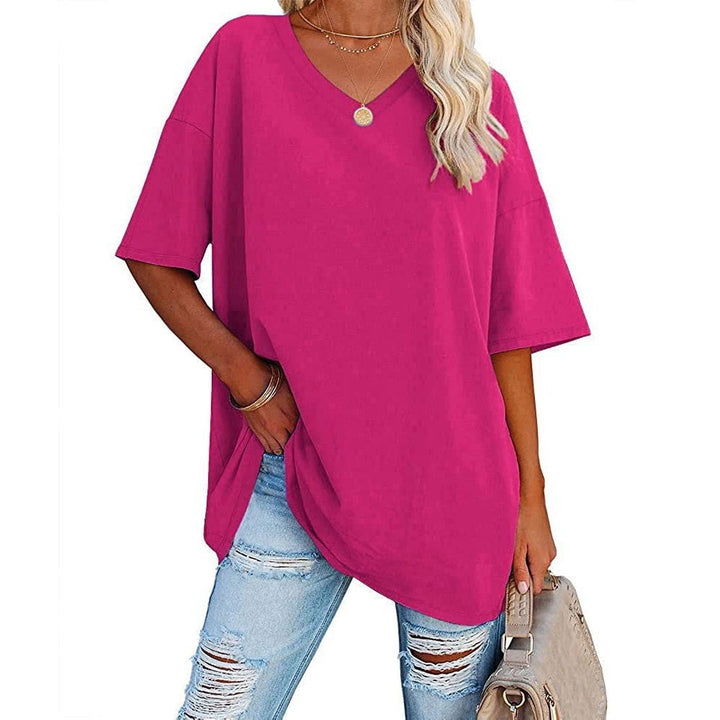 Casual Loose V-Neck T-Shirt for Women