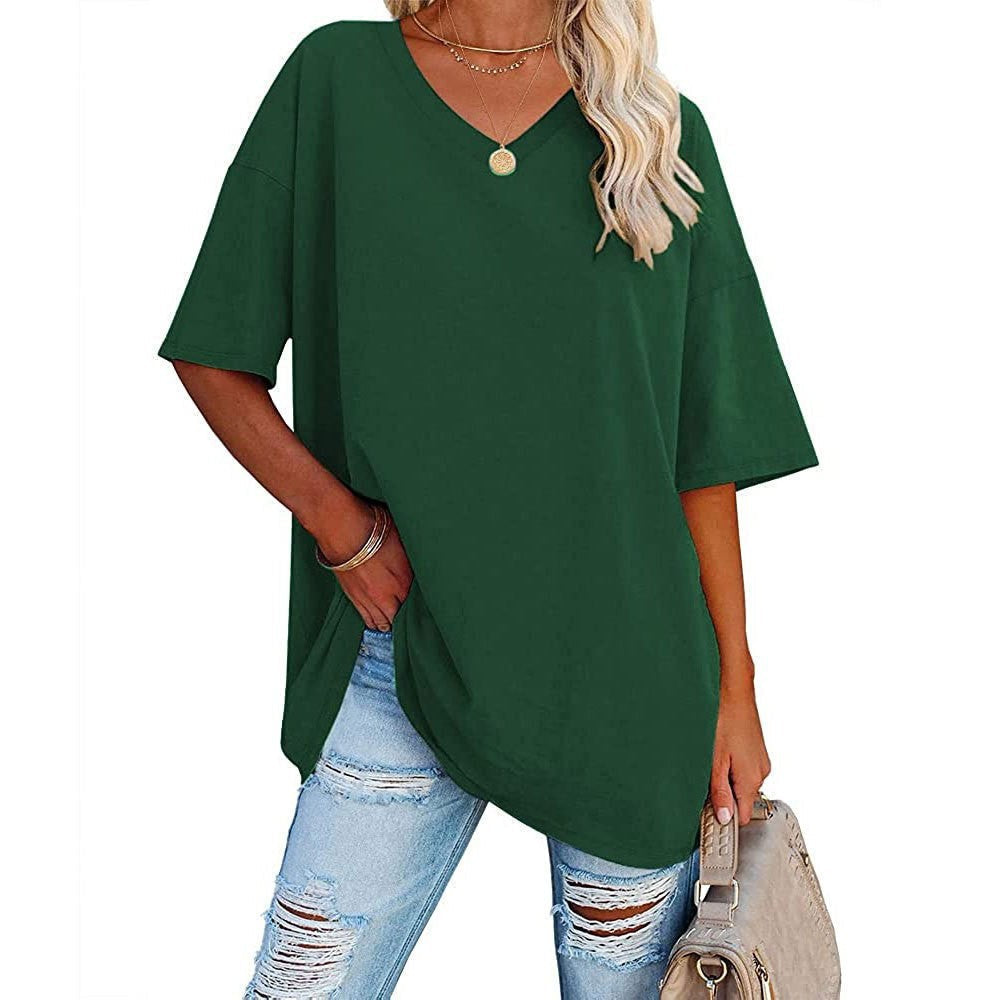 Casual Loose V-Neck T-Shirt for Women