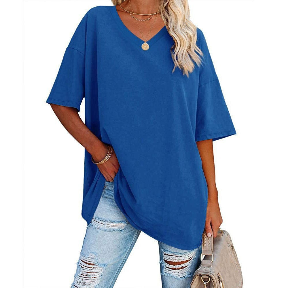 Casual Loose V-Neck T-Shirt for Women