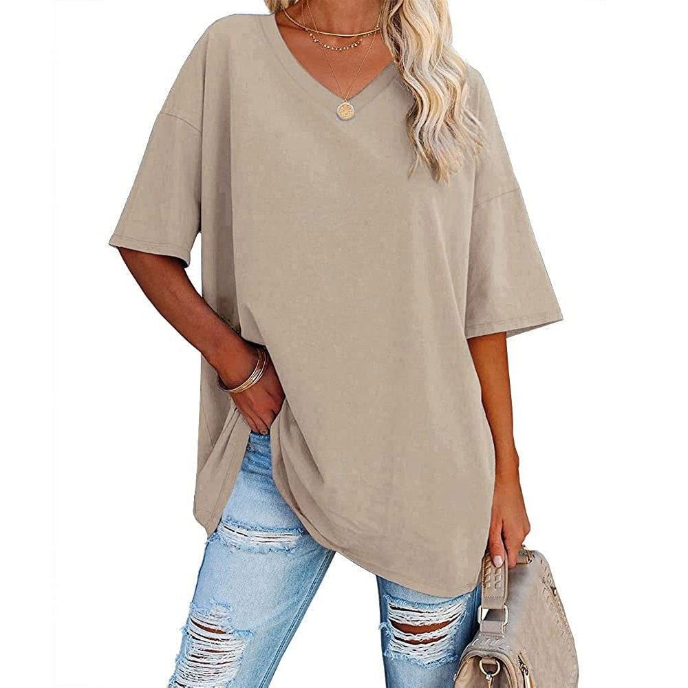 Casual Loose V-Neck T-Shirt for Women