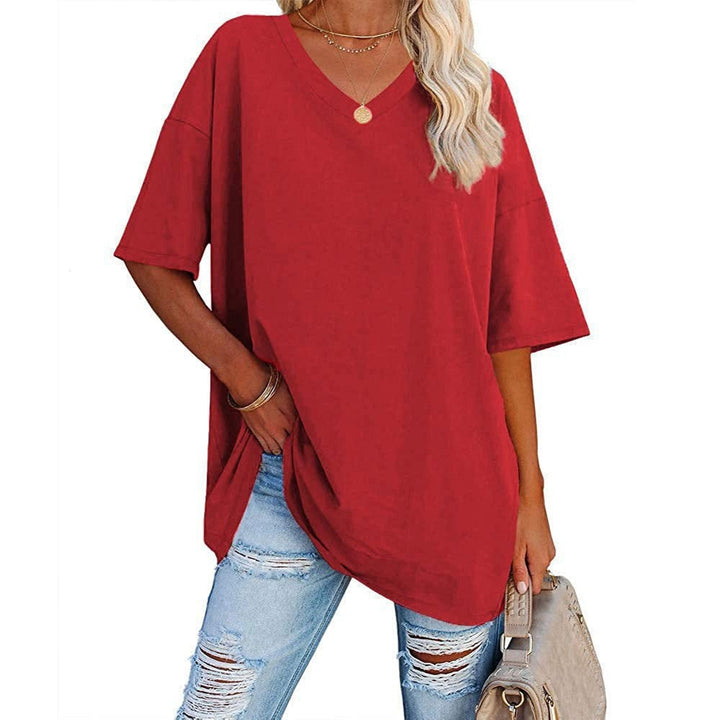 Casual Loose V-Neck T-Shirt for Women