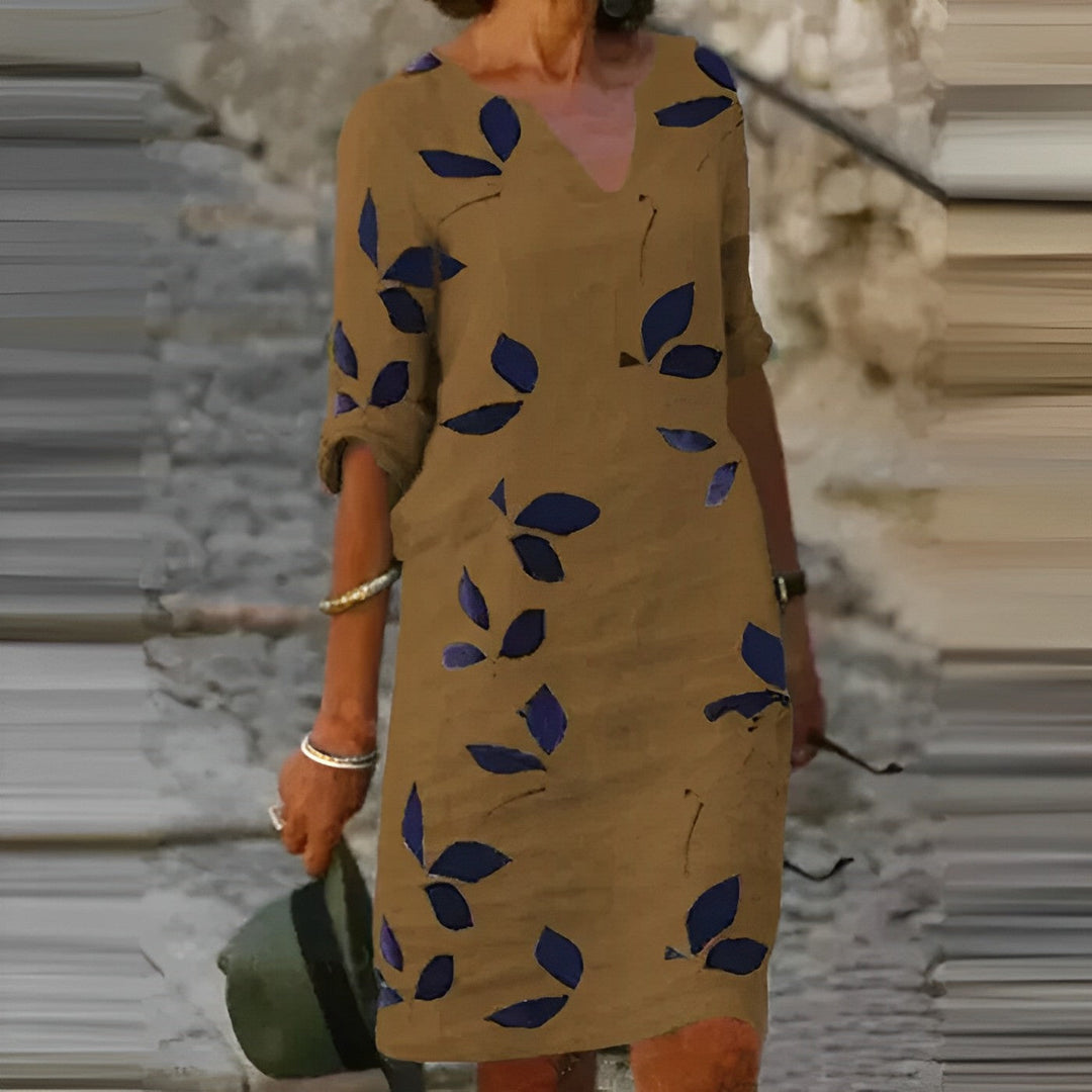 Stunning Summer Dress with Leaf Print for Women