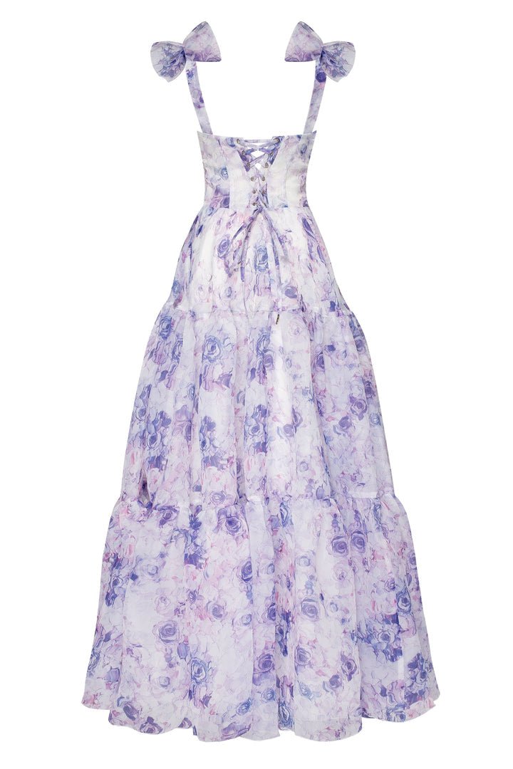 Elegant Floral Dress with Bow Details